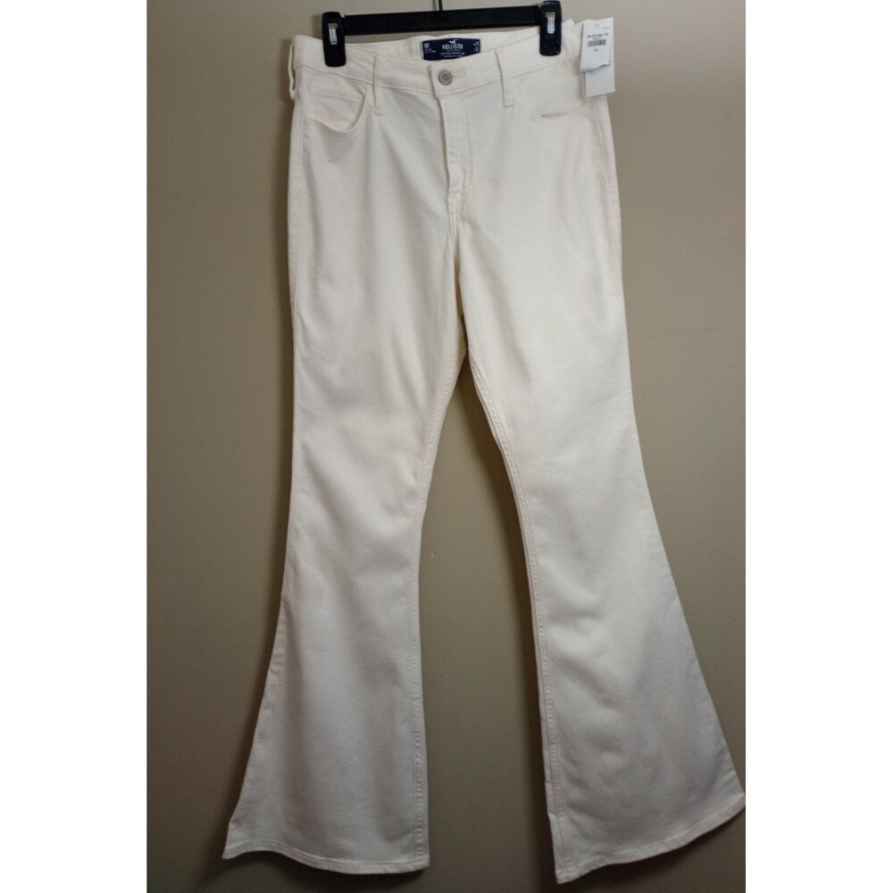 NWT Hollister Cream Color High Rise Flare Jeans Size 9R